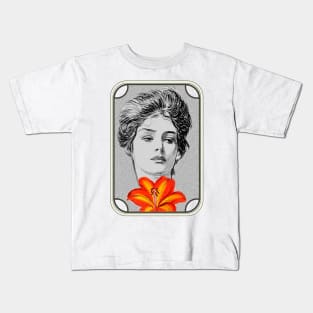 Woman and flower Kids T-Shirt